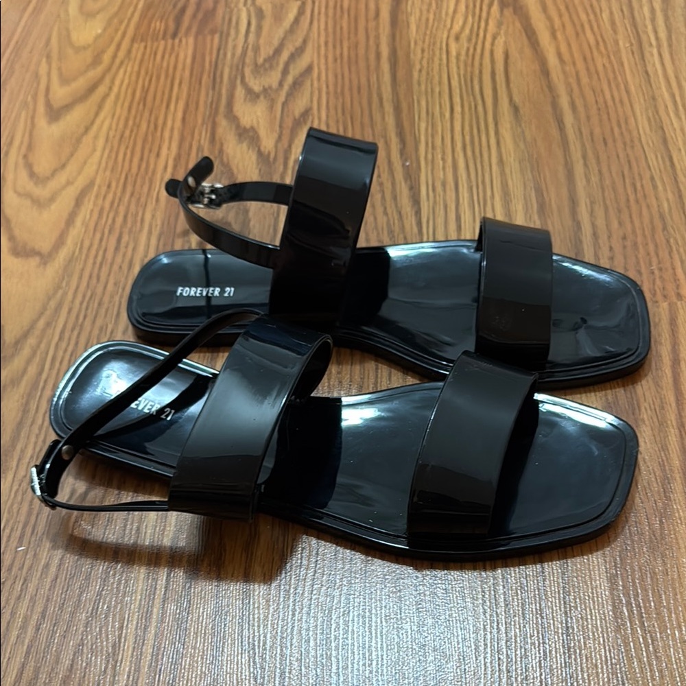 Forever 21 Black Sport Sandals with Adjustable Straps